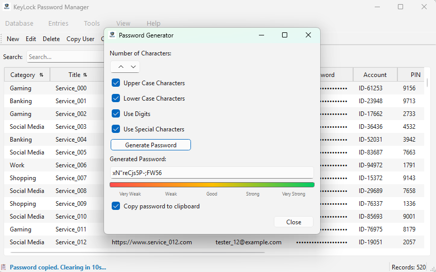 Password Generator Screen